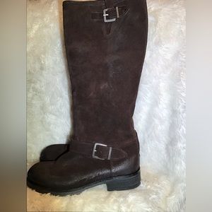 L’idea by Lori black leather/suede riding boots